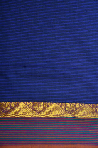 Stripes Blue Poly Cotton Saree