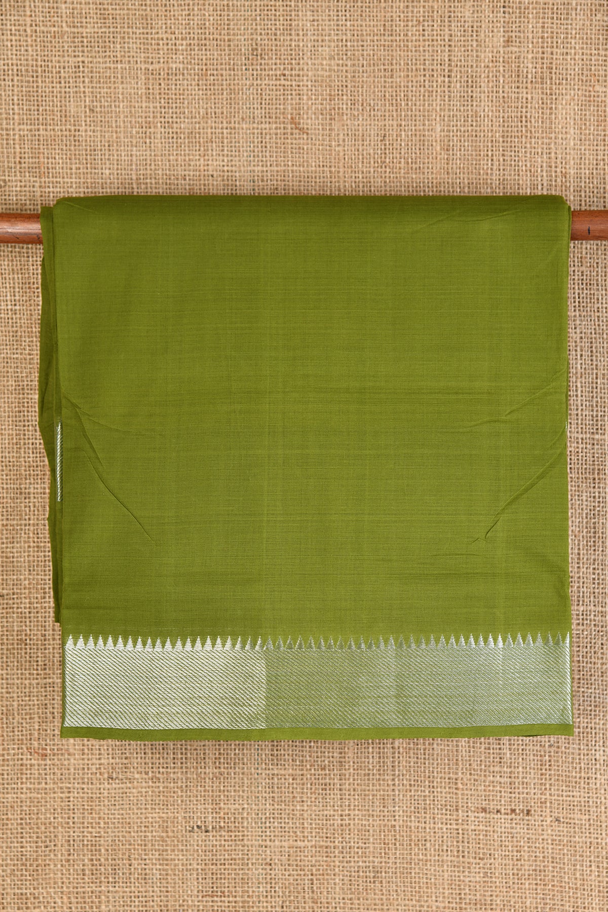 Temple Border Green Mangalagiri Cotton Saree