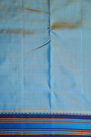 Thread Work Border Blue Kanchipuram Silk Saree